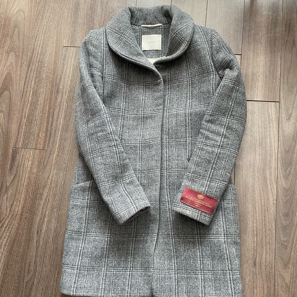 Wilfred cocoon plaid coat